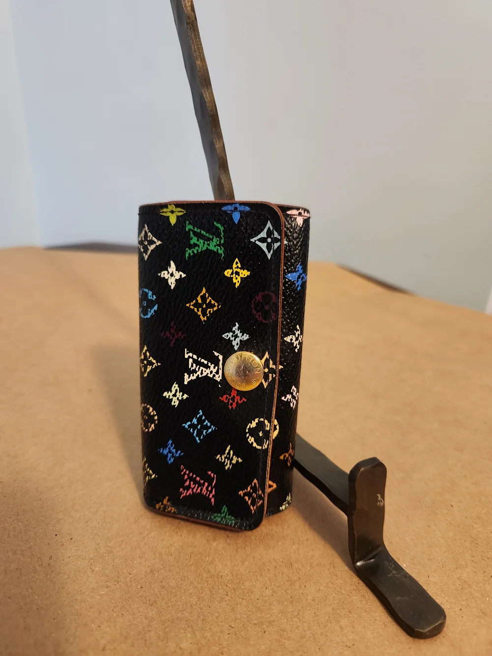 Louis Vuitton Vintage Multicolor Monogram Murakami Black 4-Key Case